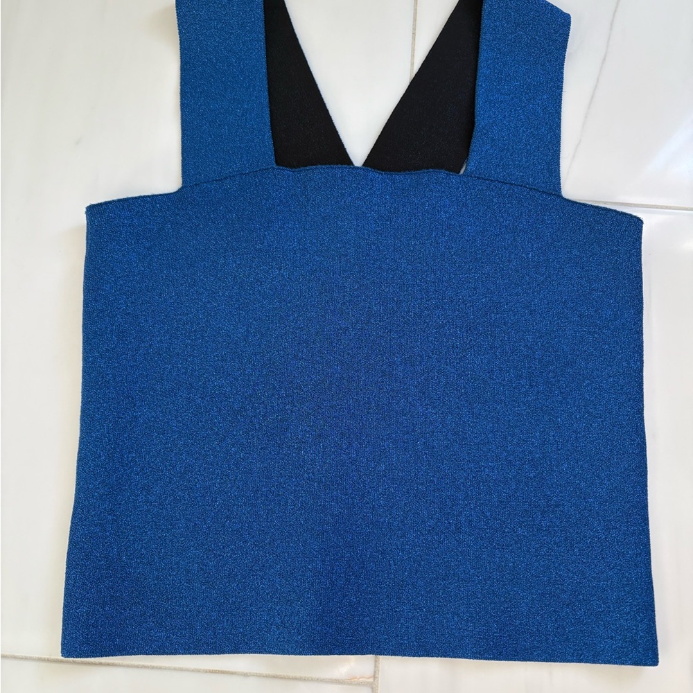 A.L.C. Electric Blue Square-Neck Cropped Tank